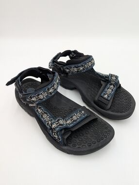 Teva Terra Sport Sandals Utility Outdoor Men's 8.5 Black Blue Water Shoes Beach